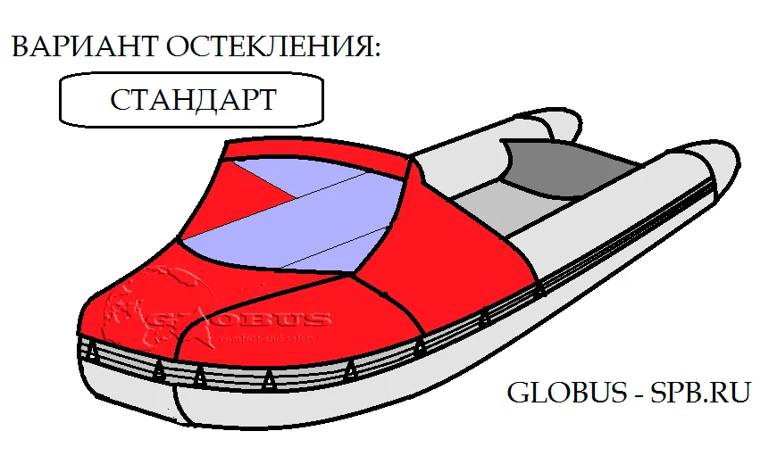стандартный вариант носового тента на лодку